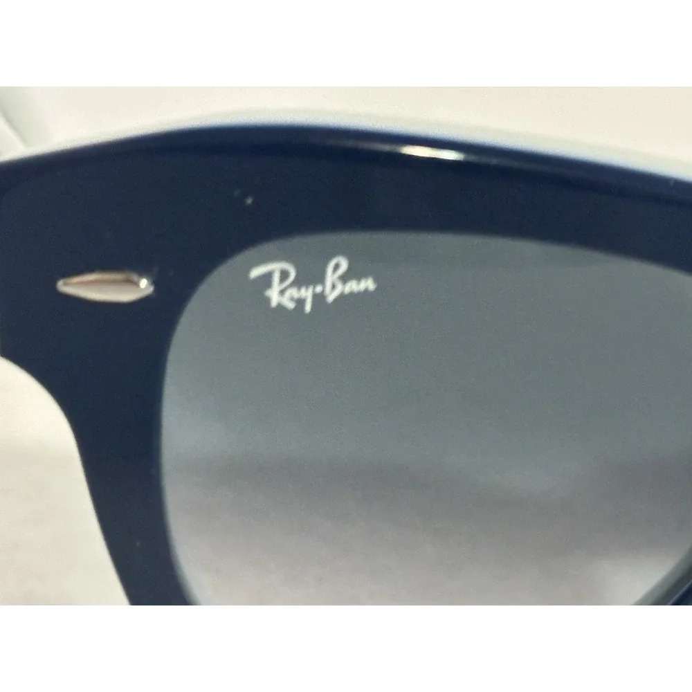 NEW Ray-Ban RB 2186 State Street 12993M Blue On White Sunglasses Unisex 145